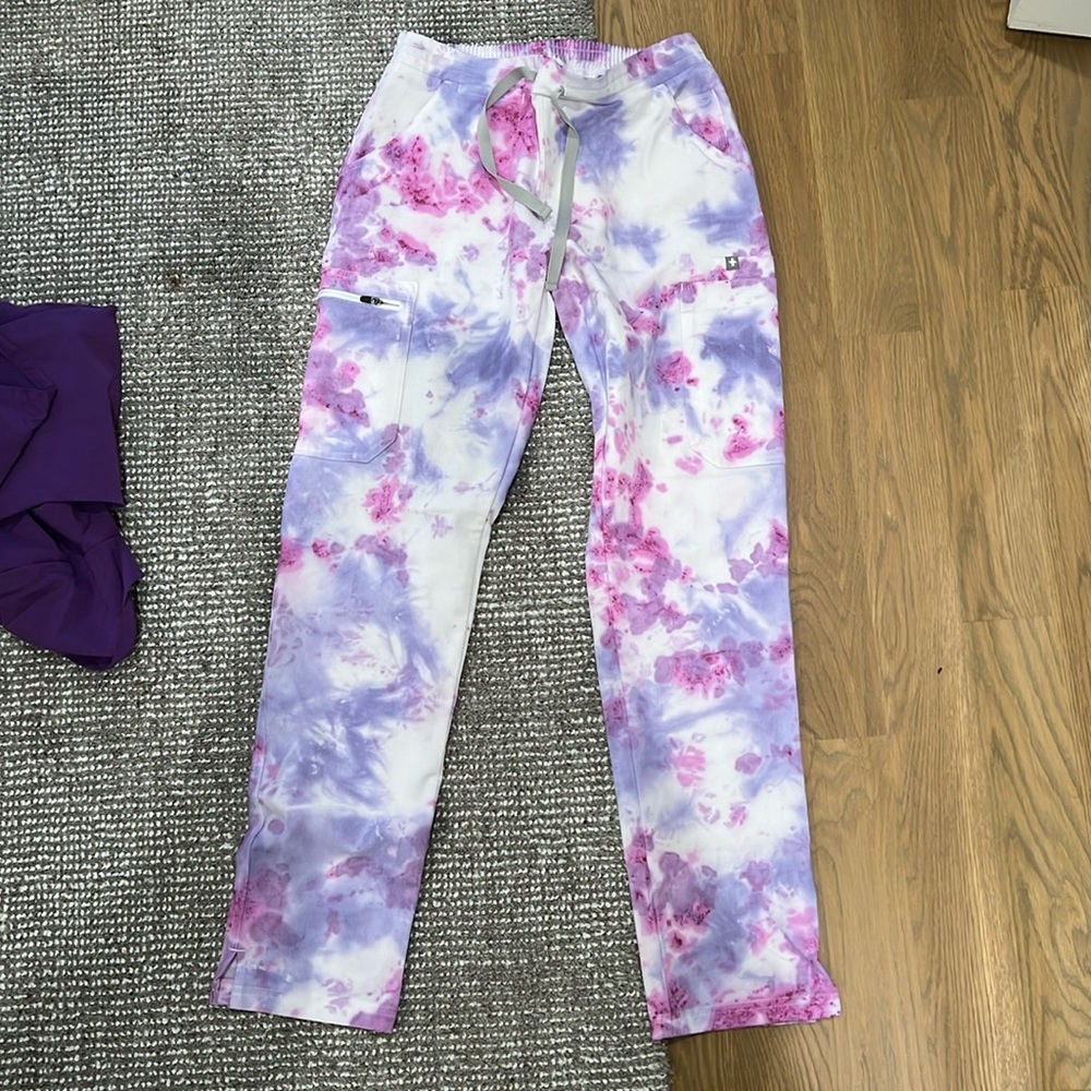 Figs tie dye scrub pant